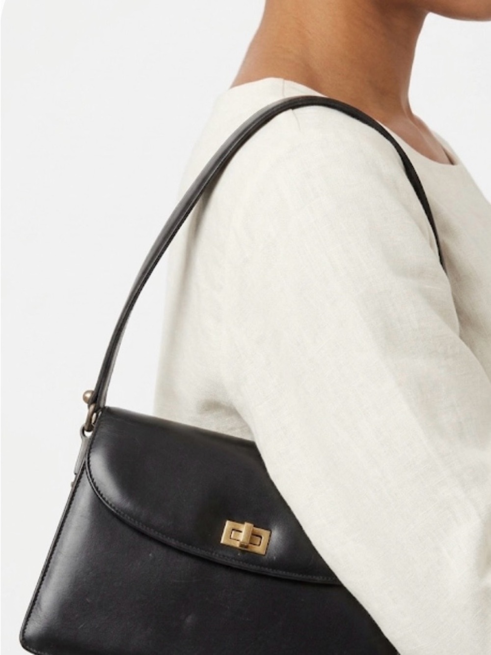vintage-style black top-handle handbag